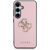 Guess Grained Big 4G Logo Small Classic Logo - Etui do Samsung Galaxy S25 (różowy)