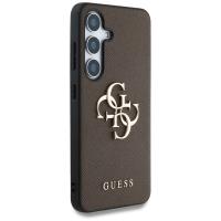 Guess Grained Big 4G Logo Small Classic Logo - Etui do Samsung Galaxy S25 (brązowy)