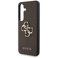 Guess Grained Big 4G Logo Small Classic Logo - Etui do Samsung Galaxy S25 (brązowy)