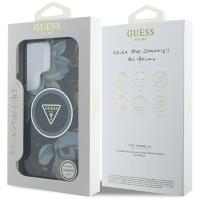 Guess Glitter Flowers Triangle Buttons MagSafe - Etui do Samsung Galaxy S25 Ultra (czarny)