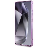 Guess Glitter Flowers Triangle Buttons MagSafe - Etui do Samsung Galaxy S25 Ultra (fioletowy)