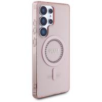 Guess Rhinestones Printed Classic Logo MagSafe - Etui do Samsung Galaxy S25 Ultra (różowy)