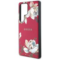Guess Grained Printed Flower Pattern MagSafe - Etui do Samsung Galaxy S25 Ultra (fuksja)