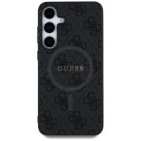 Guess Leather 4G Colored Ring Classic Logo MagSafe - Etui do Samsung Galaxy S25+ (czarny)