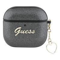 Guess Metallic Script Charm - Etui AirPods 4 (czarny)