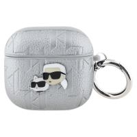 Karl Lagerfeld Monogram Karl & Choupette Head - Etui AirPods 4 (srebrny) Karl Lagerfeld Monogram Karl & Choupette Head - Etui AirPods 4 (srebrny)