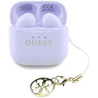 Guess Glossy Effect Printed Classic Logo & Charm - Słuchawki Bluetooth TWS + etui ładujące (lawendowy) Guess Glossy Effect Printed Classic Logo & Charm - Słuchawki Bluetooth TWS + etui ładujące (lawendowy)