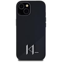 Karl Lagerfeld Silicone Shadow Metal Initial MagSafe - Etui do iPhone 15 (czarny)