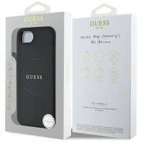 Guess Grained Ring MagSafe - Etui do iPhone 16e (czarny)