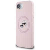 Karl Lagerfeld Silicone Karl & Choupette Heads MagSafe - Etui do iPhone 16e (różowy)