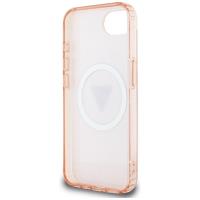 Guess IML Metal Glitter 4G Circle Triangle MagSafe - Etui do iPhone 16e (różowy)