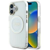 Guess IML Metal Colored Circle Classic Logo MagSafe - Etui do iPhone 16 (biały)