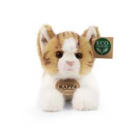 Rappa - Pluszowa realistyczna maskotka Kot brązowo-biały leżący 20 cm Eco-Friendly