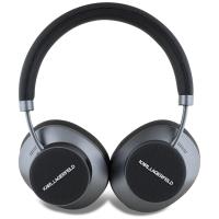 Karl Lagerfeld Saffiano Elongated - Bezprzewodowe słuchawki nauszne Bluetooth ANC + ENC (czarny)