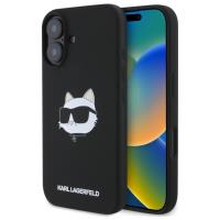 Karl Lagerfeld Silicone Choupette Head Print MagSafe - Etui iPhone 16 (czarny) Karl Lagerfeld Silicone Choupette Head Print MagSafe - Etui iPhone 16 (czarny)