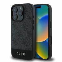 Guess 4G Bottom Stripe - Etui iPhone 16 Pro (szary) Guess 4G Bottom Stripe - Etui iPhone 16 Pro (szary)