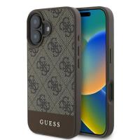 Guess 4G Bottom Stripe - Etui iPhone 16 Plus (brązowy) Guess 4G Bottom Stripe - Etui iPhone 16 Plus (brązowy)