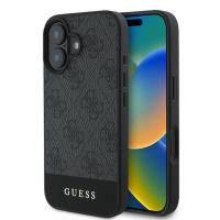 Guess 4G Bottom Stripe - Etui iPhone 16 Plus (szary) Guess 4G Bottom Stripe - Etui iPhone 16 Plus (szary)