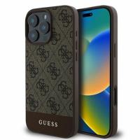 Guess 4G Bottom Stripe - Etui iPhone 16 Pro Max (brązowy) Guess 4G Bottom Stripe - Etui iPhone 16 Pro Max (brązowy)