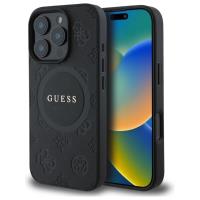 Guess Saffiano Peony Classic Logo MagSafe - Etui iPhone 16 Pro (czarny) Guess Saffiano Peony Classic Logo MagSafe - Etui iPhone 16 Pro (czarny)