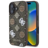 Guess Peony On 4G Background MagSafe - Etui iPhone 16 (brązowy) Guess Peony On 4G Background MagSafe - Etui iPhone 16 (brązowy)