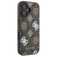 Guess Peony On 4G Background MagSafe - Etui iPhone 16 (brązowy)