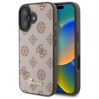 Guess Peony Script MagSafe - Etui iPhone 16 (brązowy) Guess Peony Script MagSafe - Etui iPhone 16 (brązowy)