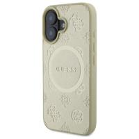 Guess Saffiano Peony Classic Logo MagSafe - Etui iPhone 16 (złoty)