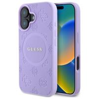 Guess Saffiano Peony Classic Logo MagSafe - Etui iPhone 16 (fioletowy) Guess Saffiano Peony Classic Logo MagSafe - Etui iPhone 16 (fioletowy)