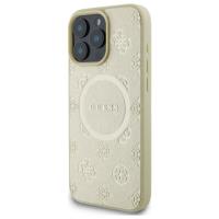 Guess Saffiano Peony Classic Logo MagSafe - Etui iPhone 16 Pro Max (złoty)