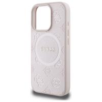 Guess Saffiano Peony Classic Logo MagSafe - Etui iPhone 16 Pro Max (różowy)