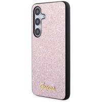 Guess Glitter Flakes Metal Logo Case - Etui Samsung Galaxy S24 (różowy)