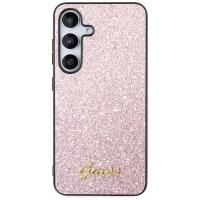 Guess Glitter Flakes Metal Logo Case - Etui Samsung Galaxy S24 (różowy)
