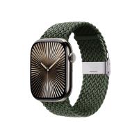 Crong Wave Band – Pleciony pasek do Apple Watch 44/45/46/49 mm (zielony)