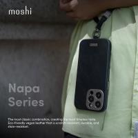 Moshi Napa MagSafe - Skórzane etui iPhone 15 Pro Max (Woodsmoke Brown)