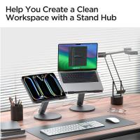 Spigen LD204H Laptop Stand Hub - Podstawka / stojak pod laptopa z Hubem 6 w 1 (Space Grey)