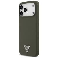 Guess Silicone Triangle Logo MagSafe - Etui iPhone 17 Pro Max (khaki)
