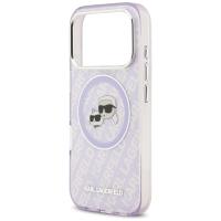 Karl Lagerfeld IML Glitter Karl & Choupette Heads Logo MagSafe - Etui iPhone 17 Pro (fioletowy)