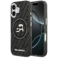 Karl Lagerfeld IML Glitter Karl & Choupette Heads Logo MagSafe - Etui iPhone 17 (czarny)