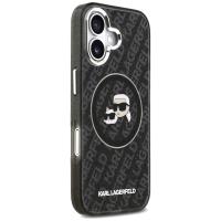 Karl Lagerfeld IML Glitter Karl & Choupette Heads Logo MagSafe - Etui iPhone 17 (czarny)