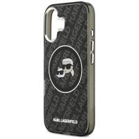 Karl Lagerfeld IML Glitter Karl & Choupette Heads Logo MagSafe - Etui iPhone 17 (czarny)