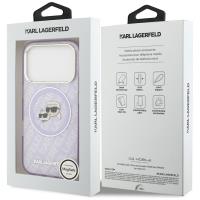 Karl Lagerfeld IML Glitter Karl & Choupette Heads Logo MagSafe - Etui iPhone 17 Pro Max (fioletowy)