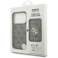 Guess Bundle Pack MagSafe 4G - Zestaw etui + portfel MagSafe do iPhone 17 Pro (brązowy)