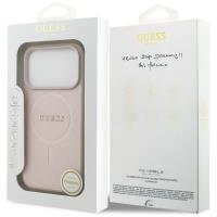 Guess Saffiano Classic Logo MagSafe - Etui iPhone 17 Pro (różowy)