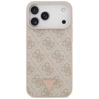 Guess Leather 4G Triangle Strass MagSafe - Etui iPhone 17 Pro Max (różowy)