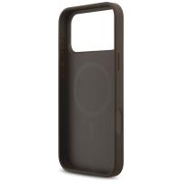 Guess Leather 4G Triangle Strass MagSafe - Etui iPhone 17 Pro Max (brązowy)