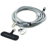 Karl Lagerfeld Crossbody Strap Choupette Charm - Uniwersalny pasek do telefonu / kabel USB-C do USB-C 1.5m (szary) Karl Lagerfeld Crossbody Strap Choupette Charm - Uniwersalny pasek do telefonu / kabel USB-C do USB-C 1.5m (szary)