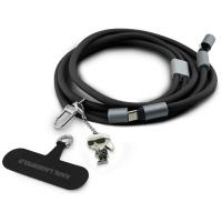 Karl Lagerfeld Crossbody Strap Ikonik Charm - Uniwersalny pasek do telefonu / kabel USB-C do USB-C 1.5m (czarny) Karl Lagerfeld Crossbody Strap Ikonik Charm - Uniwersalny pasek do telefonu / kabel USB-C do USB-C 1.5m (czarny)