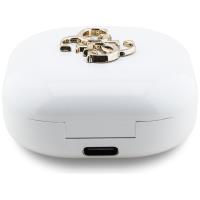 Guess 4G Metal Logo - Słuchawki Bluetooth TWS + etui ładujące (biały)