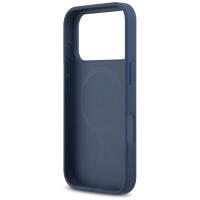Guess Leather 4G Triangle Strass MagSafe - Etui iPhone 17 Pro (niebieski)
